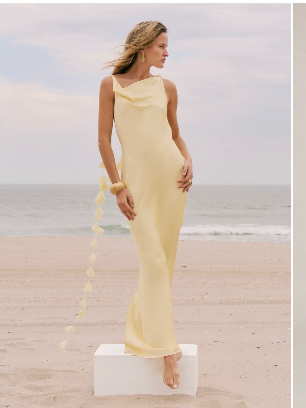 Elegant Yellow Silk Maxi Dress for Black Tie Event